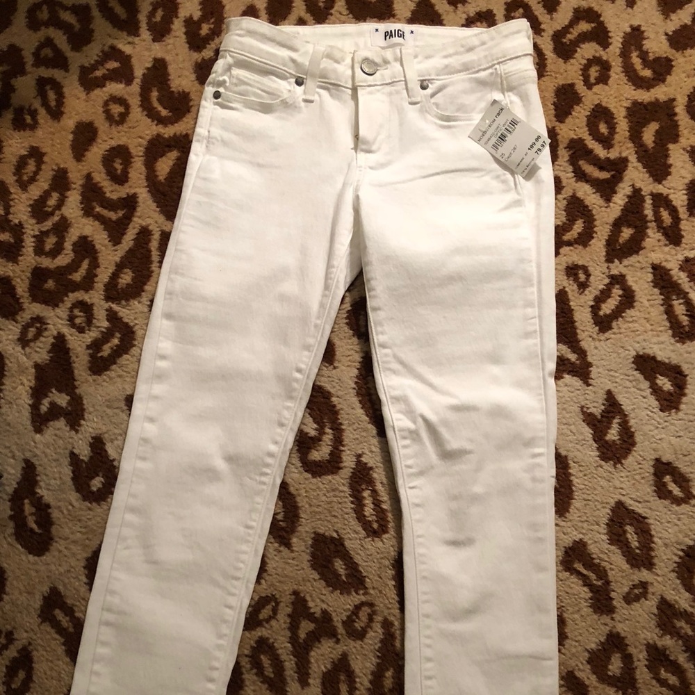 New white Paige Skyline Skinny Jeans